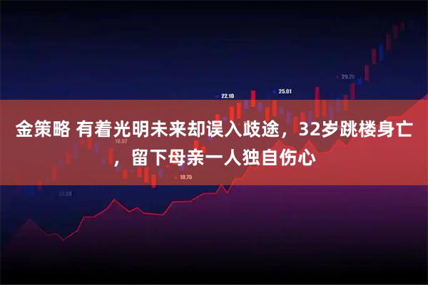 金策略 有着光明未来却误入歧途，32岁跳楼身亡，留下母亲一人独自伤心
